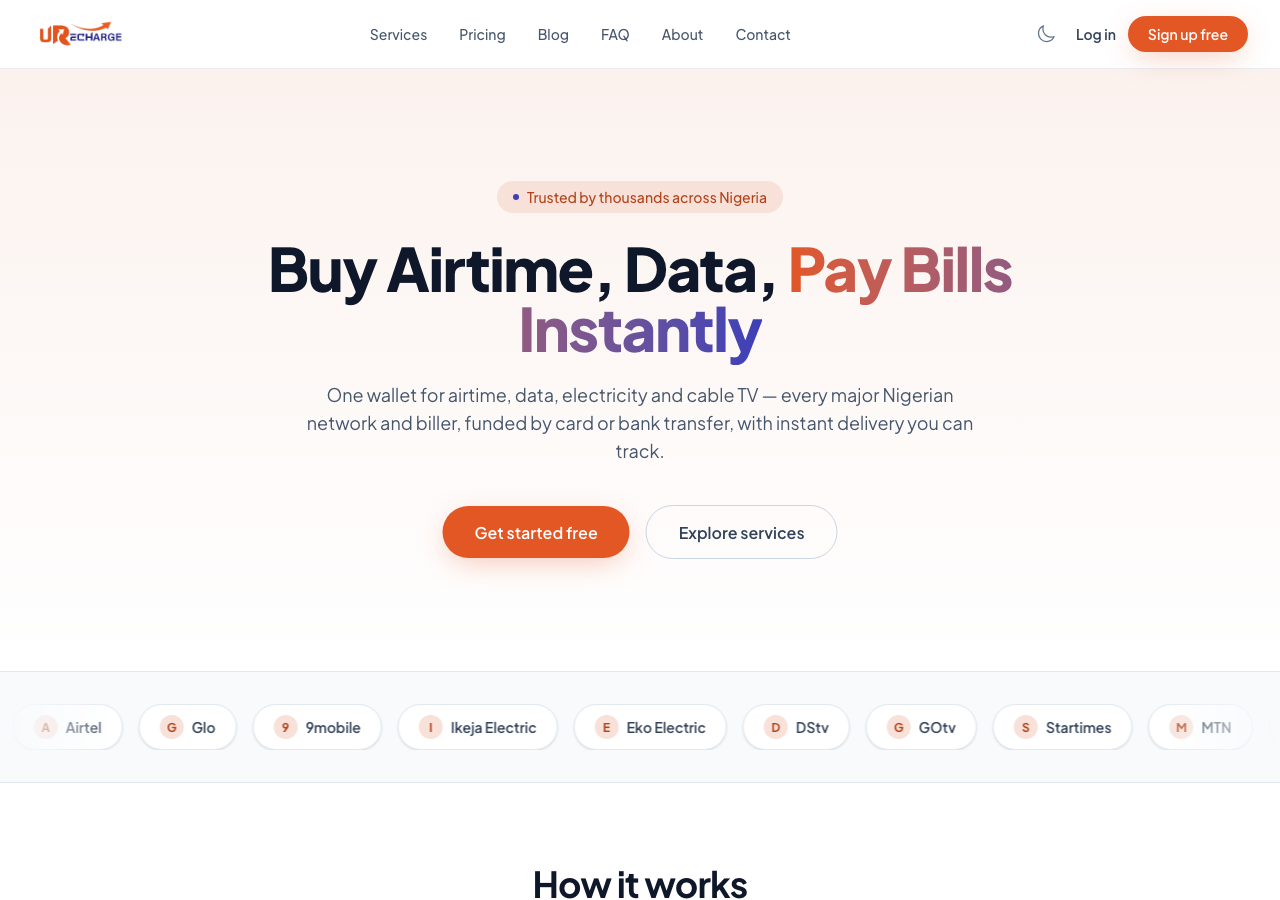 URecharge: Instant Bills & Airtime Payment Platform